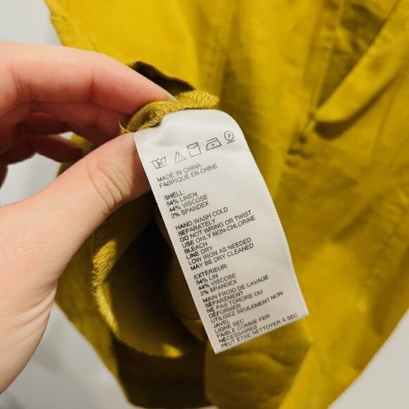 Urban Outfitters Angelique Corset Bustier Mustard Yellow Linen Mini Dress size 2 - Picture 8 of 8